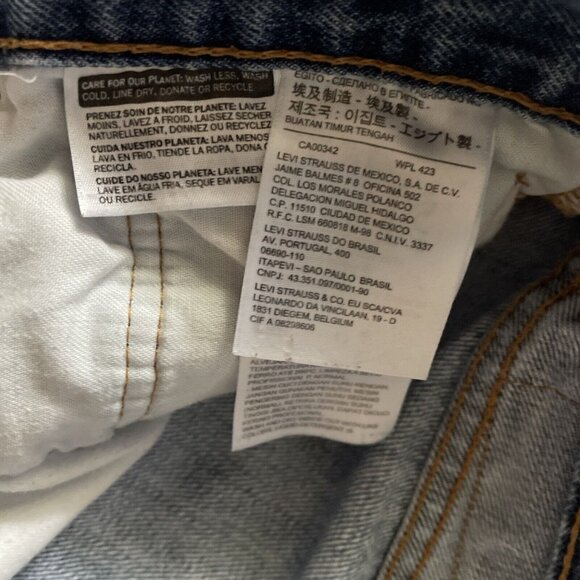 Levis 501 Button-Fly Blue Jeans W35 L30 Straight Fit Vintage Denim - Picture 6 of 13